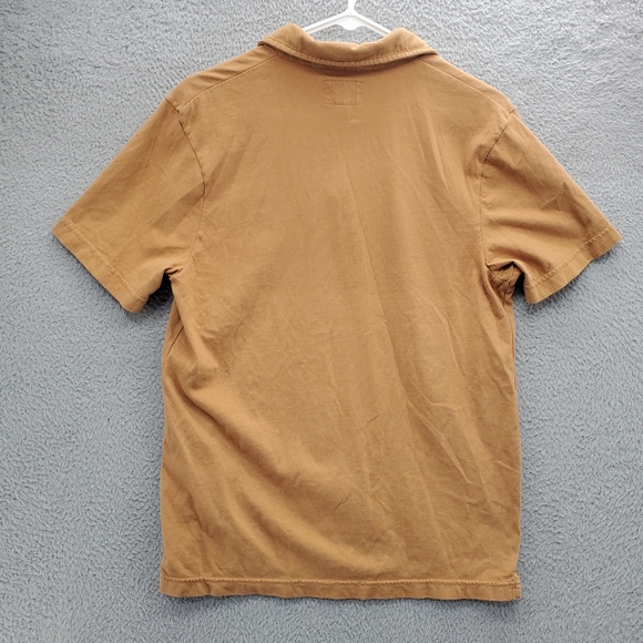 Pact Vintage Jersey Notch Neck Polo Shirt Mens Small Tan - Picture 8 of 11